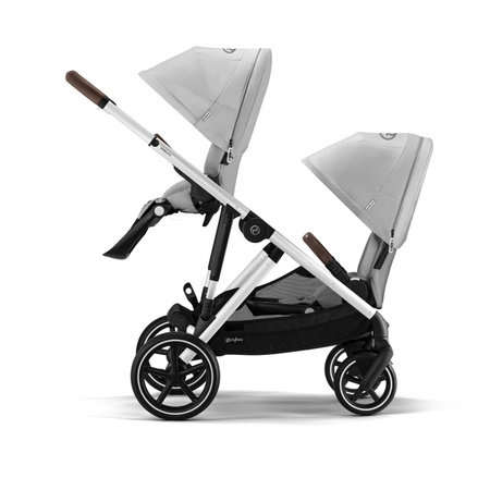 Cybex Gazelle S Wózek Głęboko-Spacerowy Bliźniaczy Rama Srebrna Lava Grey