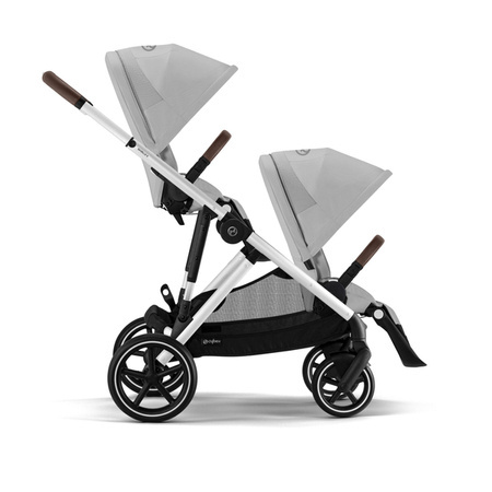 Cybex Gazelle S Wózek Głęboko-Spacerowy Bliźniaczy Rama Srebrna Lava Grey