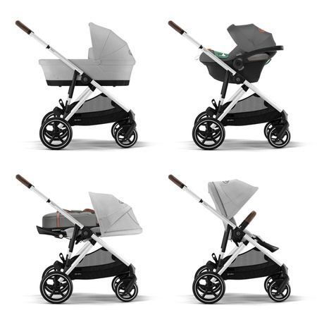 Cybex Gazelle S Wózek Głęboko-Spacerowy Bliźniaczy Rama Srebrna Lava Grey