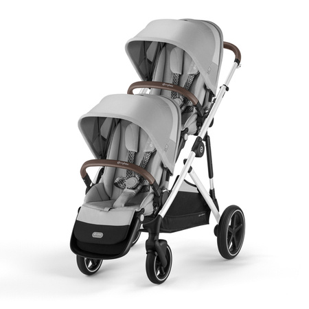 Cybex Gazelle S Wózek Głęboko-Spacerowy Bliźniaczy Rama Srebrna Lava Grey