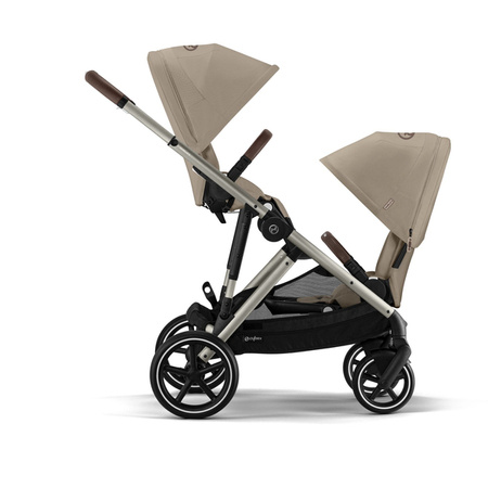 Cybex Gazelle S Wózek Głęboko-Spacerowy Bliźniaczy Rama Taupe Almond Beige