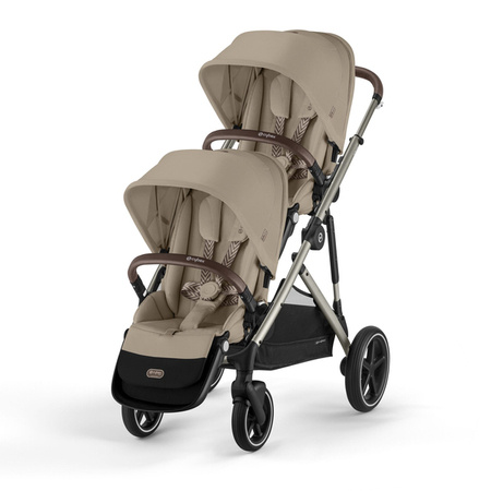 Cybex Gazelle S Wózek Głęboko-Spacerowy Bliźniaczy Rama Taupe Almond Beige