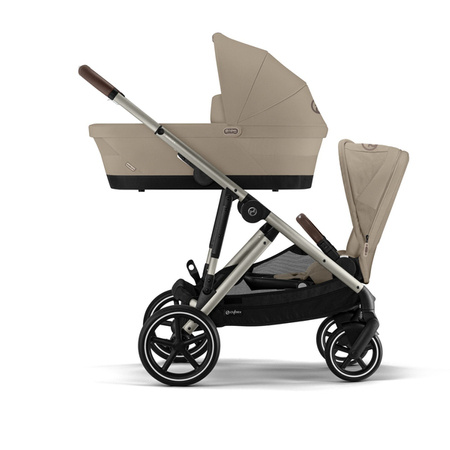 Cybex Gazelle S Wózek Głęboko-Spacerowy Bliźniaczy Rama Taupe Almond Beige