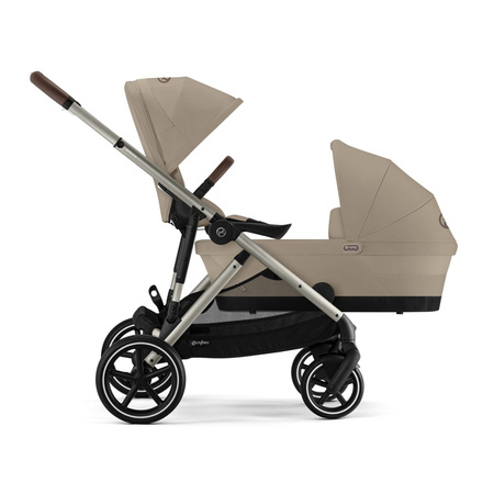 Cybex Gazelle S Wózek Głęboko-Spacerowy Bliźniaczy Rama Taupe Almond Beige