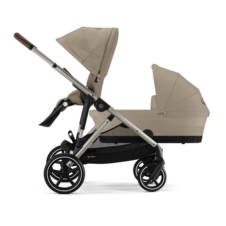 Cybex Gazelle S Wózek Głęboko-Spacerowy Bliźniaczy Rama Taupe Almond Beige