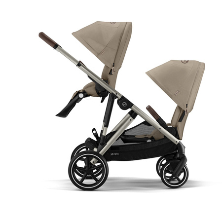 Cybex Gazelle S Wózek Głęboko-Spacerowy Bliźniaczy Rama Taupe Almond Beige