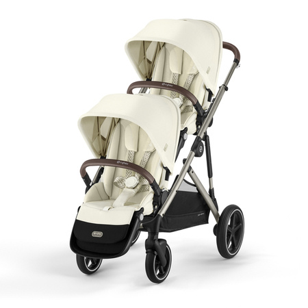 Cybex Gazelle S Wózek Głęboko-Spacerowy Bliźniaczy Rama Taupe Seashell Beige