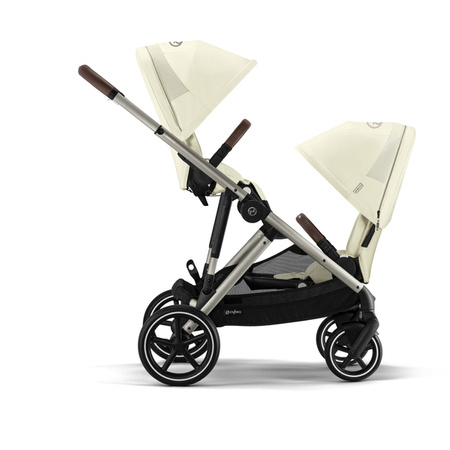 Cybex Gazelle S Wózek Głęboko-Spacerowy Bliźniaczy Rama Taupe Seashell Beige