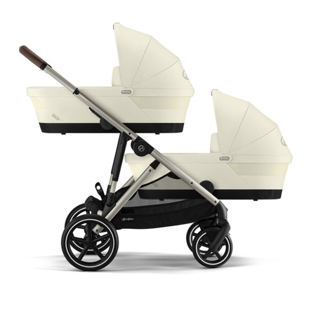 Cybex Gazelle S Wózek Głęboko-Spacerowy Bliźniaczy Rama Taupe Seashell Beige