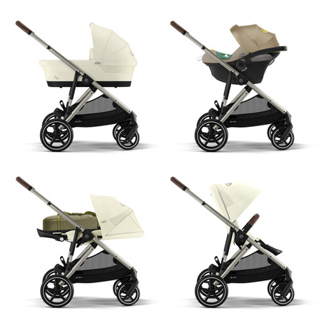 Cybex Gazelle S Wózek Głęboko-Spacerowy Bliźniaczy Rama Taupe Seashell Beige