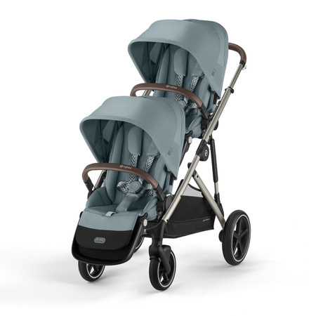 Cybex Gazelle S Wózek Głęboko-Spacerowy Bliźniaczy Rama Taupe Sky Blue