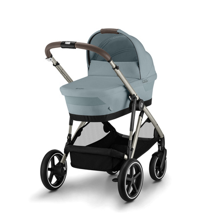 Cybex Gazelle S Wózek Głęboko-Spacerowy Bliźniaczy Rama Taupe Sky Blue