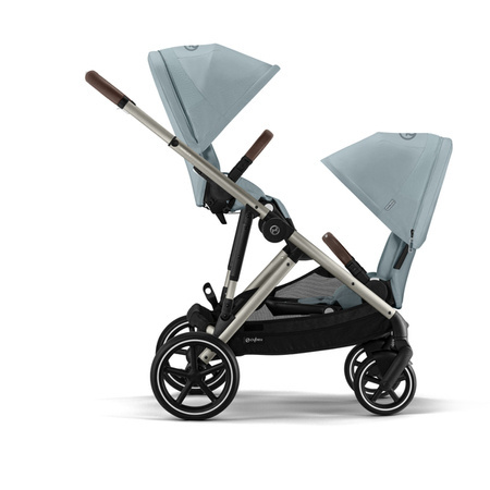 Cybex Gazelle S Wózek Głęboko-Spacerowy Bliźniaczy Rama Taupe Sky Blue