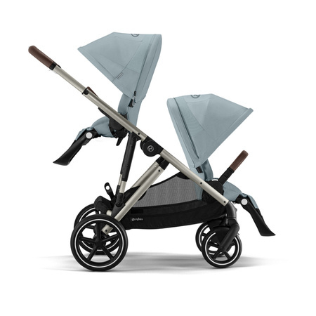 Cybex Gazelle S Wózek Głęboko-Spacerowy Bliźniaczy Rama Taupe Sky Blue