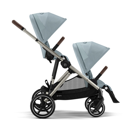 Cybex Gazelle S Wózek Głęboko-Spacerowy Bliźniaczy Rama Taupe Sky Blue