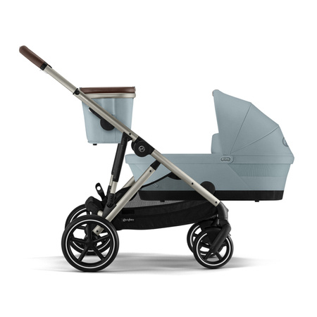 Cybex Gazelle S Wózek Głęboko-Spacerowy Bliźniaczy Rama Taupe Sky Blue