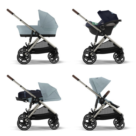 Cybex Gazelle S Wózek Głęboko-Spacerowy Bliźniaczy Rama Taupe Sky Blue