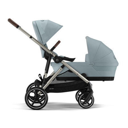 Cybex Gazelle S Wózek Głęboko-Spacerowy Bliźniaczy Rama Taupe Sky Blue