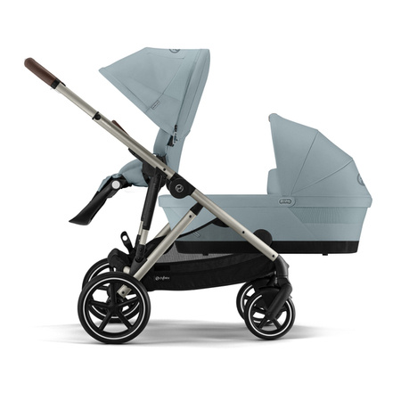 Cybex Gazelle S Wózek Głęboko-Spacerowy Bliźniaczy Rama Taupe Sky Blue