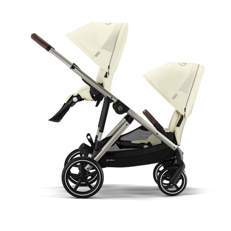 Cybex Gazelle S Wózek Spacerowy Bliźniaczy Rama Taupe Seashell Beige