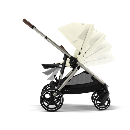 Cybex Gazelle S Wózek Spacerowy Bliźniaczy Rama Taupe Seashell Beige