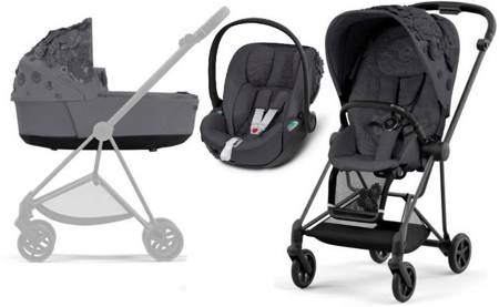 Cybex Mios 3.0 Wózek Głęboko-Spacerowy + Cybex Cloud Z2 I-Size Fotelik Samochodowy 0-13 kg Dream Grey Simply Flowers