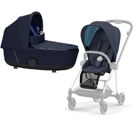 Cybex Mios Wózek Głęboko-Spacerowy Rama 3.0 + Gondola 2.0 Lux Indigo Blue + Tapicerka 3.0 Siedziska Eco Dark Navy