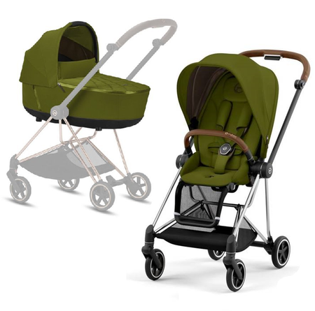 Cybex Mios Wózek Głęboko-Spacerowy Rama 3.0 + Gondola 2.0 Lux Khaki Green + Tapicerka 3.0 Siedziska Khaki Green