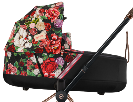 Cybex Priam 2.0 Lux Wózek Głeboki Rama Rose Gold Spring Blossom Dark