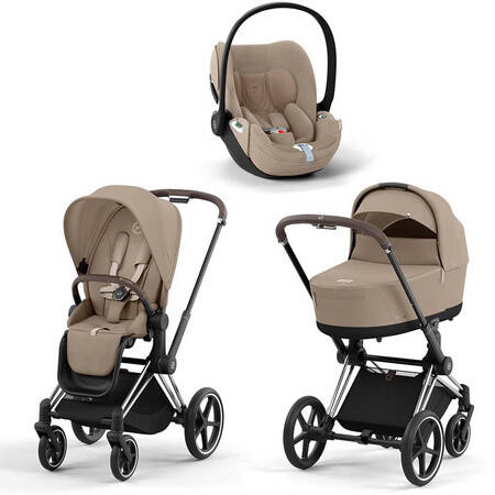 Cybex Priam 4.0 Wózek Głęboko-Spacerowy + Cloud T i-Size Fotelik Samochodowy 0-13kg Plus Cozy Beige