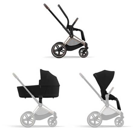 Cybex Priam 4.0 Wózek Głęboko-Spacerowy Deep Black