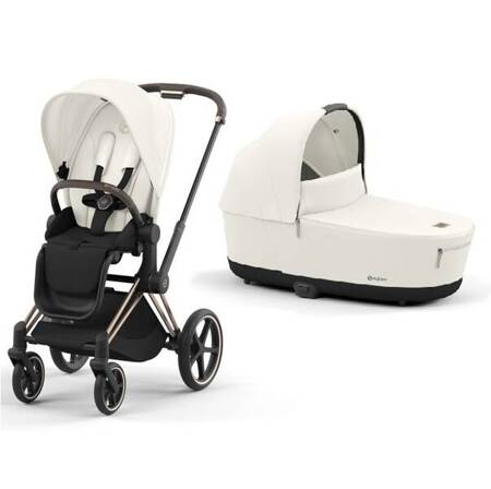 Cybex Priam 4.0 Wózek Głeboko-Spacerowy + Fotelik Samochodowy Cloud T 0-13kg + Baza T Off White