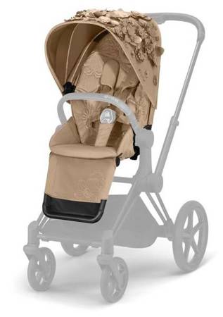 Cybex e-Priam 3.0 Rama ze Stelażem Siedziska + Tapicerka Wózek Spacerowy Nude Beige Simply Flowers