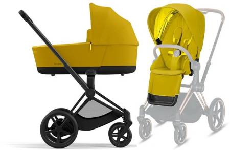 Cybex e-Priam 3.0 Wózek Głęboko-Spacerowy + Cloud Z Fotelik Samochodowy 0-13 kg Zestaw 3w1 Mustard Yellow