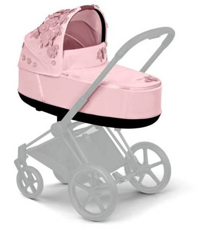 Cybex e-Priam 3.0 Wózek Głęboko-Spacerowy + Cloud Z2 Fotelik Samochodowy 0-13 kg + Baza Isofix Z2 Zestaw 4w1 Pale Blush Simply Flowers