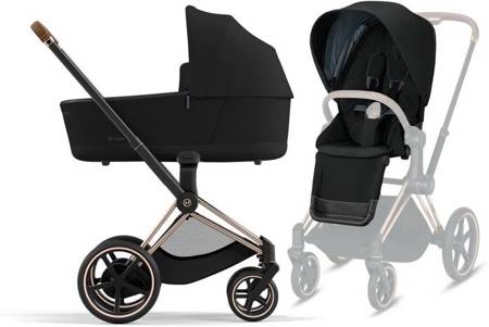 Cybex e-Priam 3.0 Wózek Głęboko-Spacerowy + Cloud Z2 Fotelik Samochodowy 0-13 kg Zestaw 3w1 Deep Black