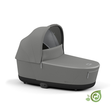 Cybex e-Priam 3.0 Wózek Głęboko-Spacerowy Conscious Green Leaf + Cloud Z2 Fotelik Samochodowy 0-13 kg Zestaw 3w1 Eco Pearl Grey