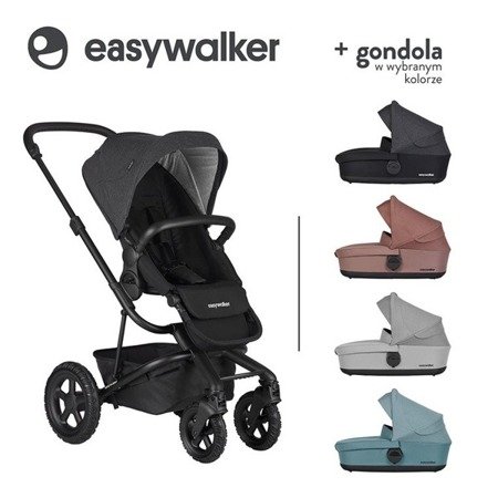 Easywalker Harvey 2 All-Terrain Wózek głęboko-spacerowy Night Black (zawiera stelaż, siedzisko z budką i pałąkiem)  Night Black