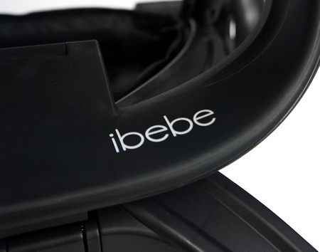 IBEBE iStop IS7 Wózek Głęboko-Spacerowy Z Elektronicznym Systemem Hamowania Black Stelaż Chrome + Czarny Plastik