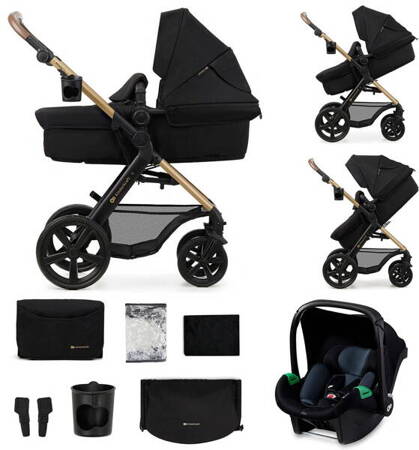 KinderKraft Moov 2 Wózek Głęboko-Spcaerowy 3w1 Pure Black