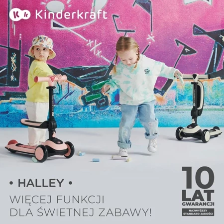 Kinderkraft Halley Hulajnoga Dziecięca Rose Pink