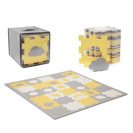 Kinderkraft Luno Shapes Mata Piankowe Puzzle Yellow