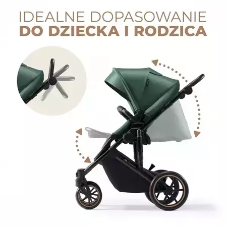 Kinderkraft Prime 2 Wózek Głęboko-Spacerowy Zestaw 2w1 Green 