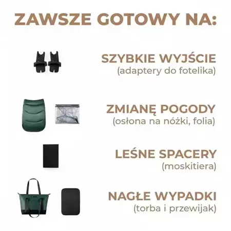 Kinderkraft Prime 2 Wózek Głęboko-Spacerowy Zestaw 2w1 Green 