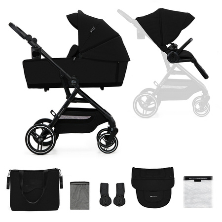 Kinderkraft Yoxi Wózek Głęboko-Spacerowy 2w1 Pure Black