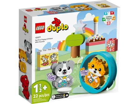 Lego 10977 Mój Pierwszy Szczeniak i Kotek z Odgłosami