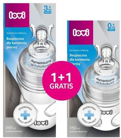 Lovi Medical+ Butelka 250 ml + Butelka Medical+ 150ml Gratis