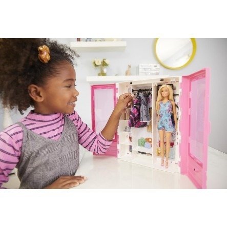 Mattel Barbie Szafa na Ubranka + lalka GBK12