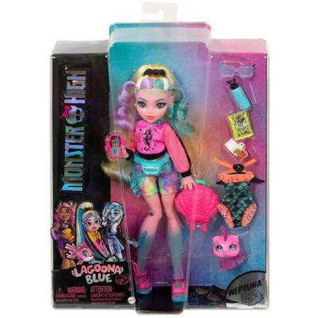 Mattel Monster High - Lalka Podstawowa Lagoona Blue + Zwierzątko