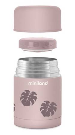 Miniland Terra Termos Do Posiłków 600 ml Pudrowy Róż / Liście